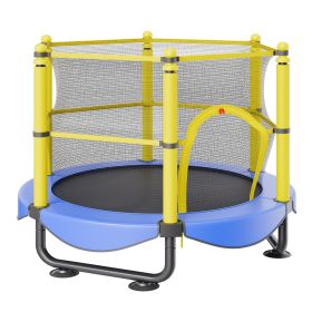 VEVOR 5FT Trampoline for Kids, 60" Indoor Outdoor Trampoline with Safety Enclosure Net, Basketball Hoop and Ocean Balls