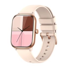 Exercise Heart Rate Meter Step Talk Music Full Screen Smartwatch (Option: Golden)