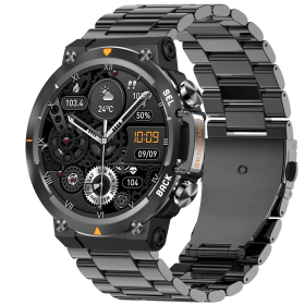 MAX18 Men Smartwatch AMOLED1.43inch Big Screen BT Calls Gesture Control AI Voice Sports Smart Watch Men (Option: Black Steel)